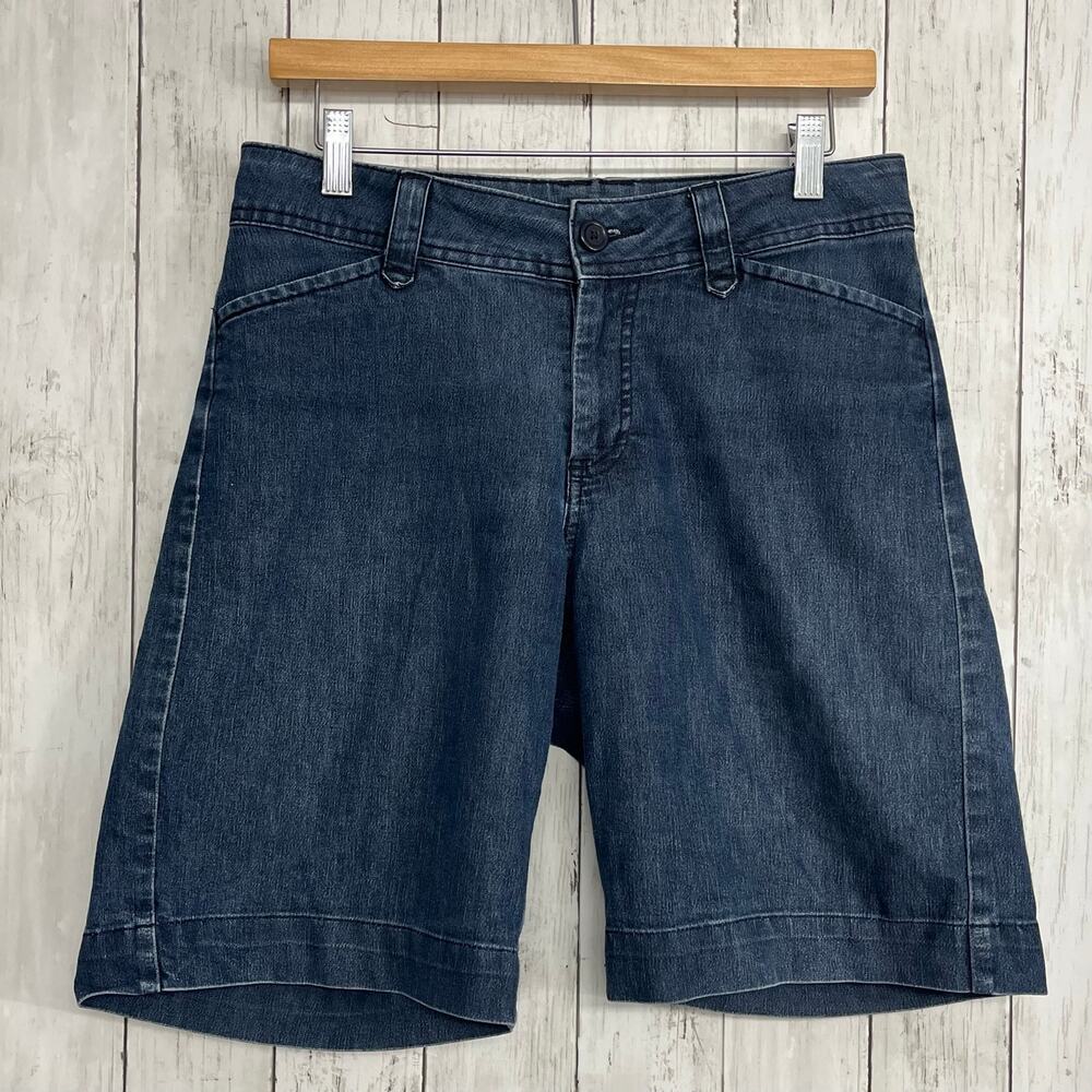 Riders by Lee Blue Denim Shorts Women's 6 Medium Wash Stretch Mid Rise 9" Jorts